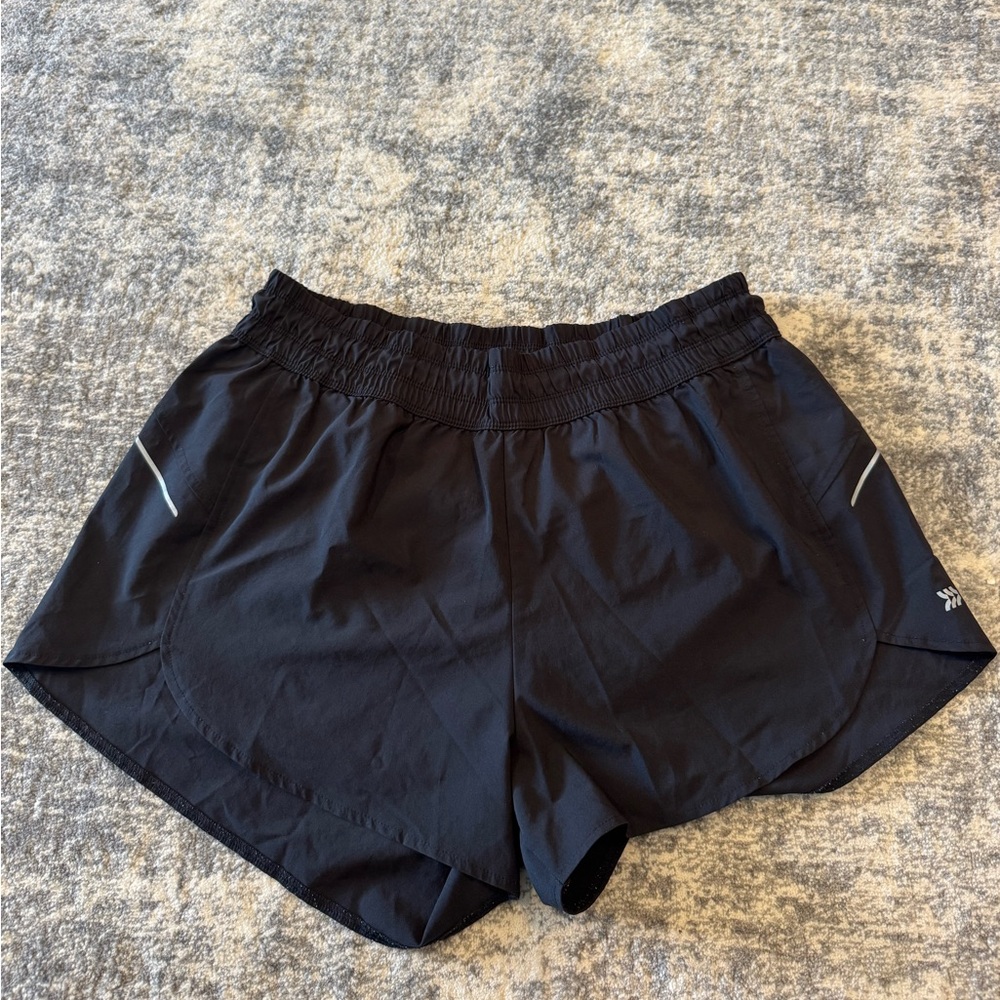 all in motion Black Athletic Running Shorts with Reflective Trim